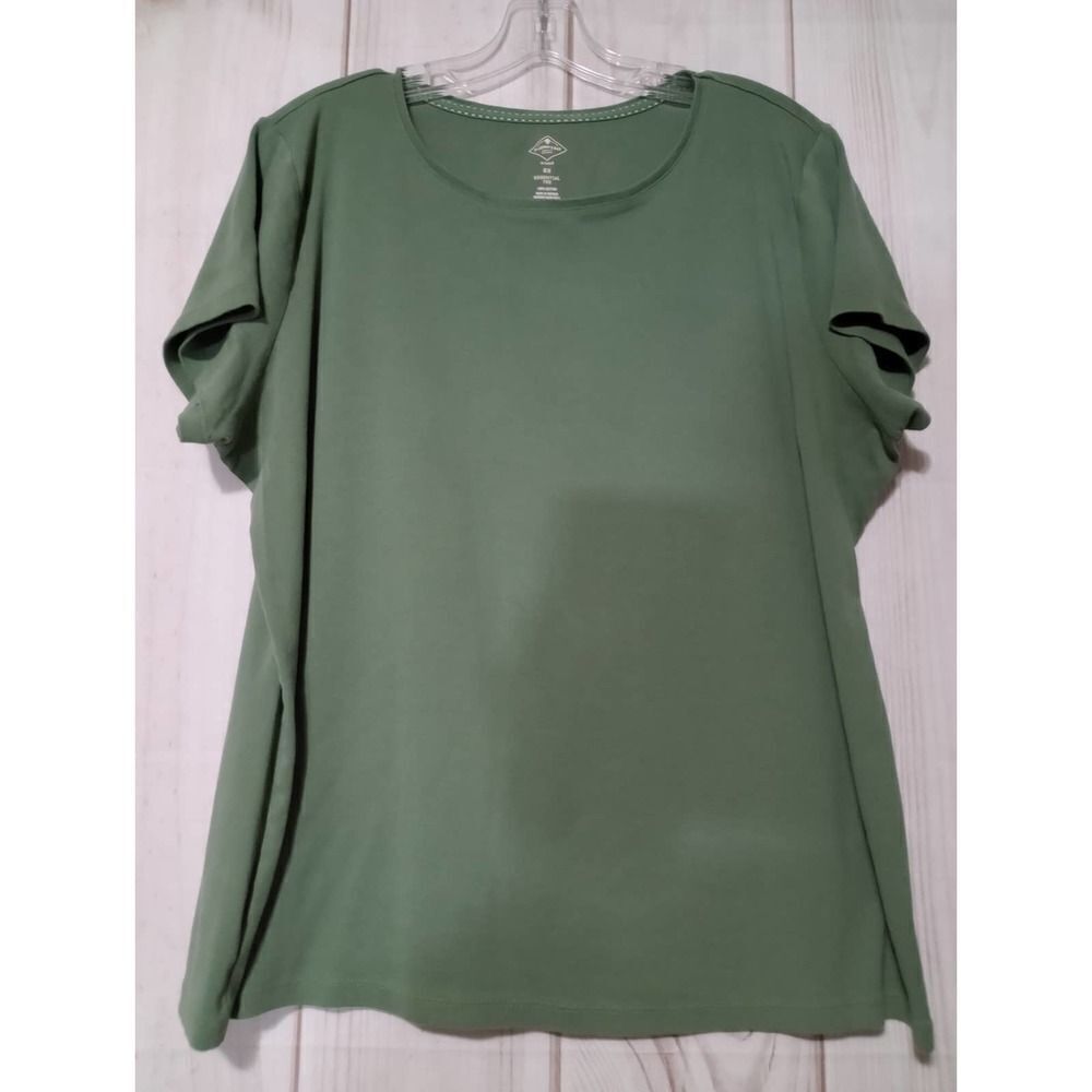 St John Bay Tee Ladies 2x Green Minimalist